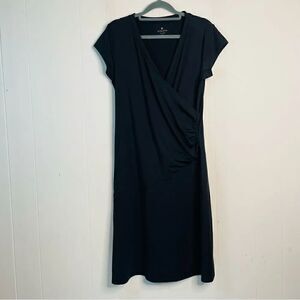 Athleta Nectar Faux Wrap Dress Black Size S